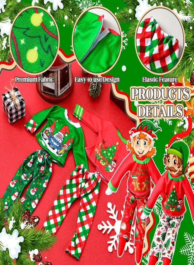 Silipull 8 Pcs Christmas Doll Clothes Bulk Christmas Doll Costume Set Xmas Tree Decor Snowman Snowflake Costume Accessories for Xmas Party Decoration(Pajamas Style) - Image 3